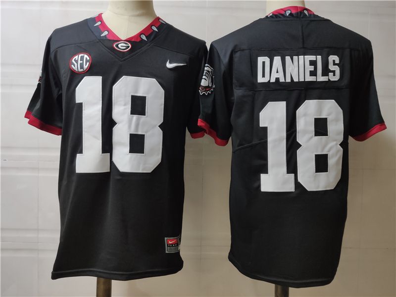 Men Georgia Bulldogs 18 Daniels Black Nike 2025 NCAA Jersey